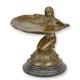 Statue Sculpture Bronze Art Déco Nouveau Femme Plateau Carte Bf-10 Moderne