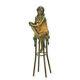 Statue Sculpture Bronze Art Déco Nouveau Femme Tabouret Bar Bg-17 Moderne