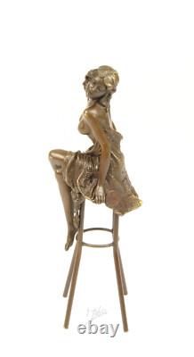 Statue Sculpture Bronze Art Déco Nouveau Femme Tabouret Bar DSBJ-13 Moderne