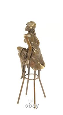 Statue Sculpture Bronze Art Déco Nouveau Femme Tabouret Bar DSBJ-13 Moderne