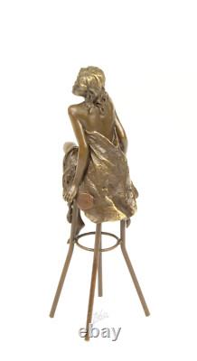 Statue Sculpture Bronze Art Déco Nouveau Femme Tabouret Bar DSBJ-13 Moderne
