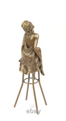 Statue Sculpture Bronze Art Déco Nouveau Femme Tabouret Bar DSBJ-13 Moderne