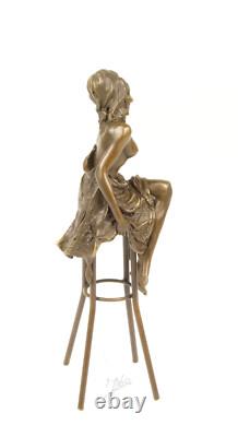 Statue Sculpture Bronze Art Déco Nouveau Femme Tabouret Bar DSBJ-13 Moderne