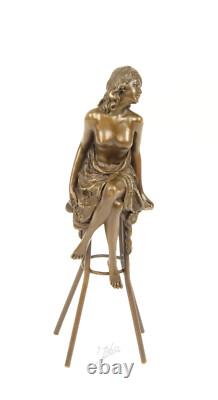 Statue Sculpture Bronze Art Déco Nouveau Femme Tabouret Bar DSBJ-13 Moderne