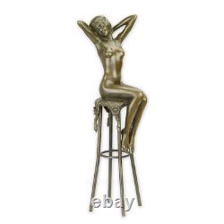 Statue Sculpture Bronze Art Déco Nouveau Femme Tabouret Bar DSDC-12 Moderne