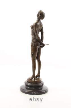 Statue Sculpture Bronze Art Déco Nouveau Femme à la Cravache BE-14 Moderne