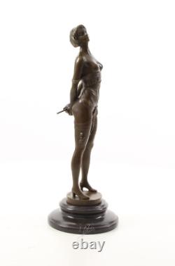 Statue Sculpture Bronze Art Déco Nouveau Femme à la Cravache BE-14 Moderne