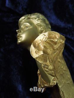 Statue Sculpture Buste De Femme Bronze Art Nouveau Barrias Susse