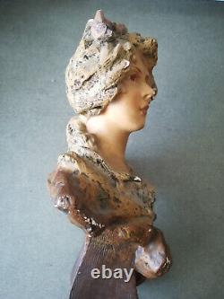 Statue Sculpture Buste de femme genre Marianne Plâtre Art Nouveau C. Jacobs n°111