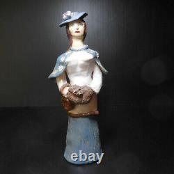 Statue femme Belle époque art nouveau 1920 céramique fait main France N7721