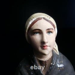 Statue figurine femme religieuse vintage GALLY Toulouse design fait main N6611