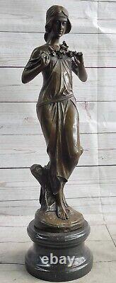 Style Art Nouveau Femme Statue En Bronze Symbolique De Ressort Jean La Sculpture
