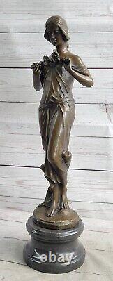 Style Art Nouveau Femme Statue En Bronze Symbolique De Ressort Jean La Sculpture