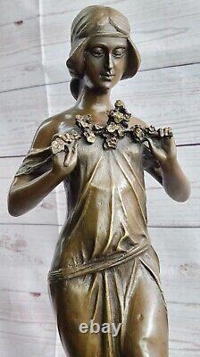 Style Art Nouveau Femme Statue En Bronze Symbolique De Ressort Jean La Sculpture