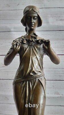 Style Art Nouveau Femme Statue En Bronze Symbolique De Ressort Jean La Sculpture