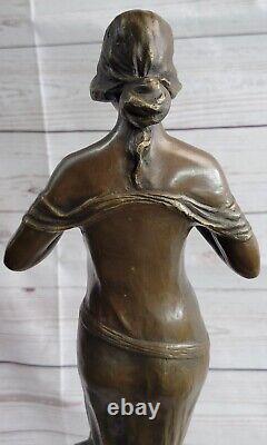 Style Art Nouveau Femme Statue En Bronze Symbolique De Ressort Jean La Sculpture