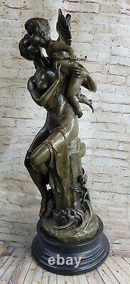 Style Art Nouveau Nu Femme Avec Bébé Ange Fonte Bronze Sculpture Domestique