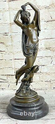 Style Art Nouveau Nu Femme Avec Bébé Ange Fonte Bronze Sculpture Home Décoration