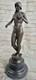 Style Art Nouveau Statue Femme Sirène Chair Bronze Venus Sculpture Veille Marron