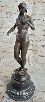 Style Art Nouveau Statue Femme Sirène Chair Bronze Venus Sculpture Veille Marron