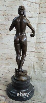 Style Art Nouveau Statue Femme Sirène Chair Bronze Venus Sculpture Veille Marron