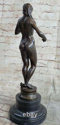 Style Art Nouveau Statue Femme Sirène Chair Bronze Venus Sculpture Veille Marron