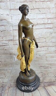 Style Art Nouveau Veille Statue Femme Siren Chair en Bronze Vénus Sculpture Or