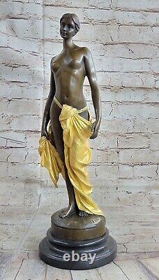 Style Art Nouveau Veille Statue Femme Sirène Chair en Bronze Vénus Sculpture Or