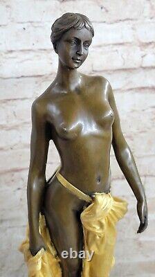 Style Art Nouveau Veille Statue Femme Sirène Chair en Bronze Vénus Sculpture Or