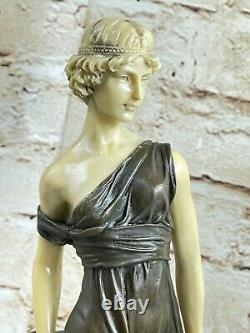 Style Art Nouveau Victorien Bronze Dame Femme Buste Or Romain Grec Gift