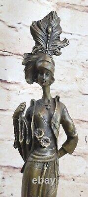 Style Art Nouveau Victorien Femme Anglais Artiste Kassin Bronze Ouvre Cadeau N°