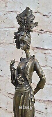 Style Art Nouveau Victorien Femme Anglais Artiste Kassin Bronze Ouvre Cadeau N°