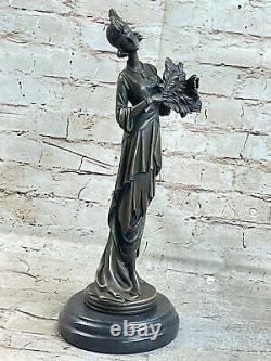 Style Art Nouveau Victorien Femme Anglais Artiste Kassin Bronze Ouvre Cadeau Nr