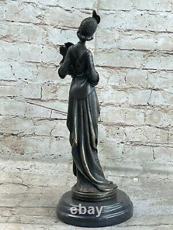 Style Art Nouveau Victorien Femme Anglais Artiste Kassin Bronze Ouvre Cadeau Nr