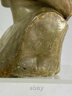 Superbe Buste Femme Terre Cuite Art Nouveau 1900 Goldscheider B. Haniroff Signee