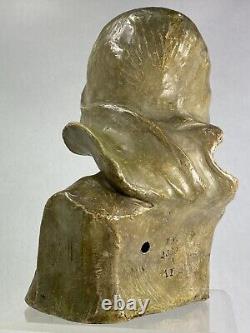 Superbe Buste Femme Terre Cuite Art Nouveau 1900 Goldscheider B. Haniroff Signee