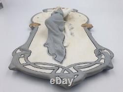 Superbe Plaque murale Biscuit porcelaine Jeune femme & Ange Art Nouveau 1900 N°1