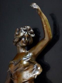 Superbe bronze Art nouveau femme JULIEN CAUSSE 37cm Old jugendstil woman XIX