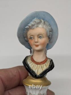 Superbe buste femme belle époque art nouveau porcelaine polychrome miniature