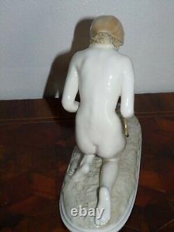 Superbe femme et faon EN PORCELAINE DE SAXE Hutschenreuther H. 24 cm Art Nouveau