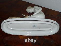 Superbe femme et faon EN PORCELAINE DE SAXE Hutschenreuther H. 24 cm Art Nouveau