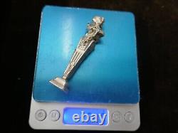 Superbe sceau argent Minerve, buste de femme art nouveau, non gravé, H 85mm, P 75g