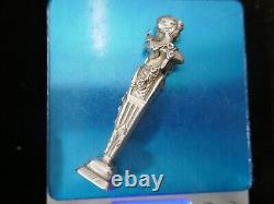 Superbe sceau argent Minerve, buste de femme art nouveau, non gravé, H 85mm, P 75g
