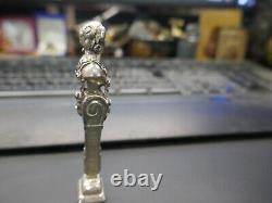 Superbe sceau argent Minerve, buste de femme art nouveau, non gravé, H 85mm, P 75g