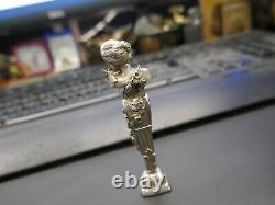 Superbe sceau argent Minerve, buste de femme art nouveau, non gravé, H 85mm, P 75g