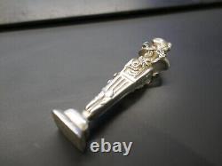 Superbe sceau argent Minerve, buste de femme art nouveau, non gravé, H 85mm, P 75g