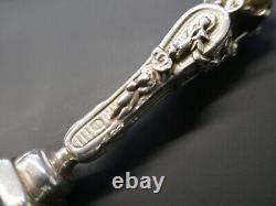 Superbe sceau argent Minerve, buste de femme art nouveau, non gravé, H 85mm, P 75g
