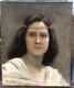 Tableau Ancien Portrait Femme Chaîne Alice Kaub-casalonga Art Nouveau 1900