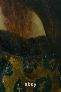 Tableau Ancien Portrait Jeune femme Rousse Comédie Art Nouveau Sarah Bernhardt