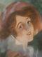 Tableau Pastel Sur Velours Femme Art Nouveau Rene Pean Ancien 1900 Portrait